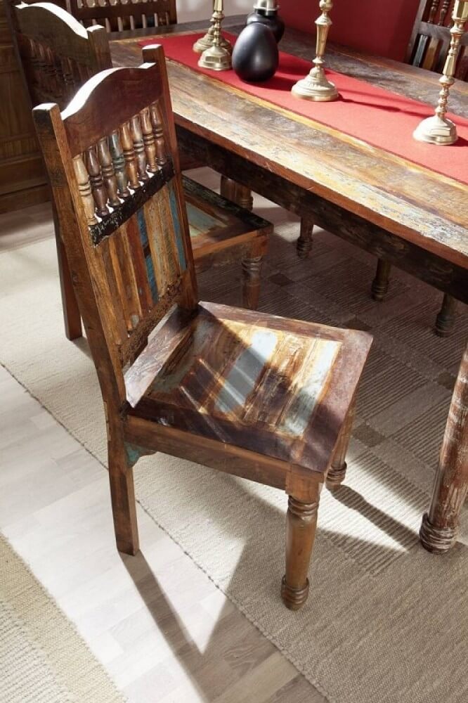 RAPUNZEL stolička - lakované staré indické drevo